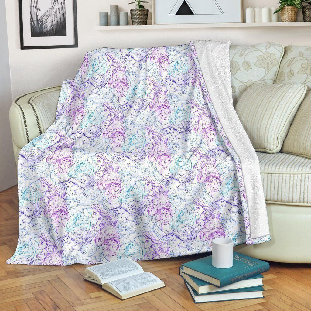 ARIEL LITTLE MERMAID DISNEY FLEECE BLANKET GIFT FOR FAN ARIEL LITTLE MERMAID DISNEY FLEECE BLANKET GIFT FOR FAN