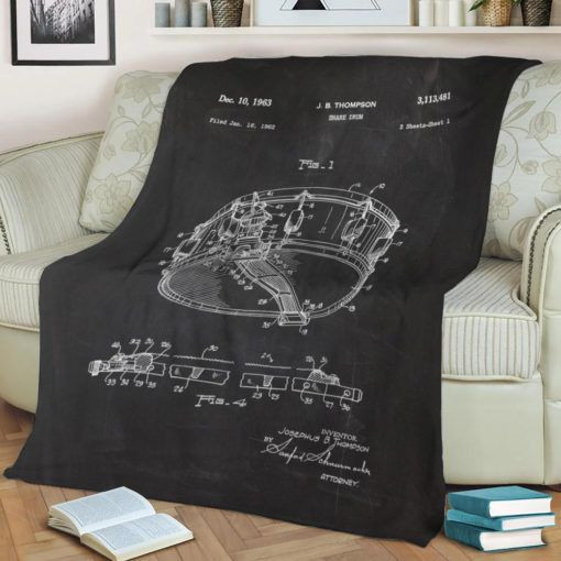 1962 SNARE DRUM-PATENT DRAW FLEECE BLANKET GIFT FOR FAN 1962 SNARE DRUM-PATENT DRAW FLEECE BLANKET GIFT FOR FAN