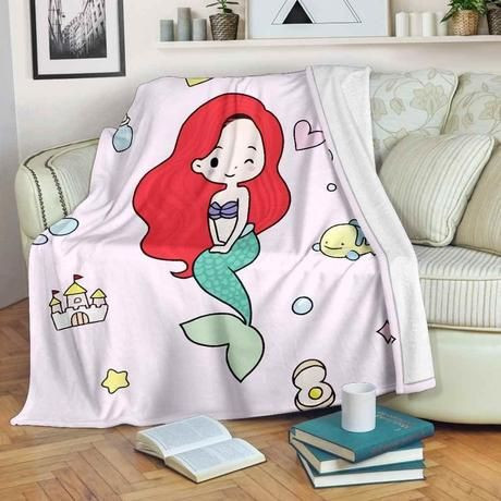 ARIEL MERMAID FLEECE BLANKET GIFT FOR FAN ARIEL MERMAID FLEECE BLANKET GIFT FOR FAN