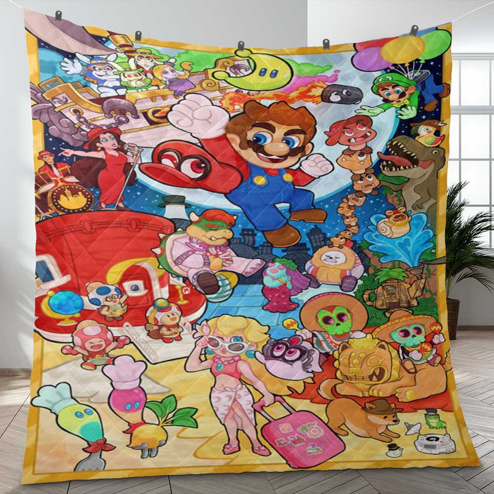 Hello Summer Super Mario Lucky Game Ver3 Gift Lover Blanket Hello Summer Super Mario Lucky Game Ver3 Gift Lover Blanket