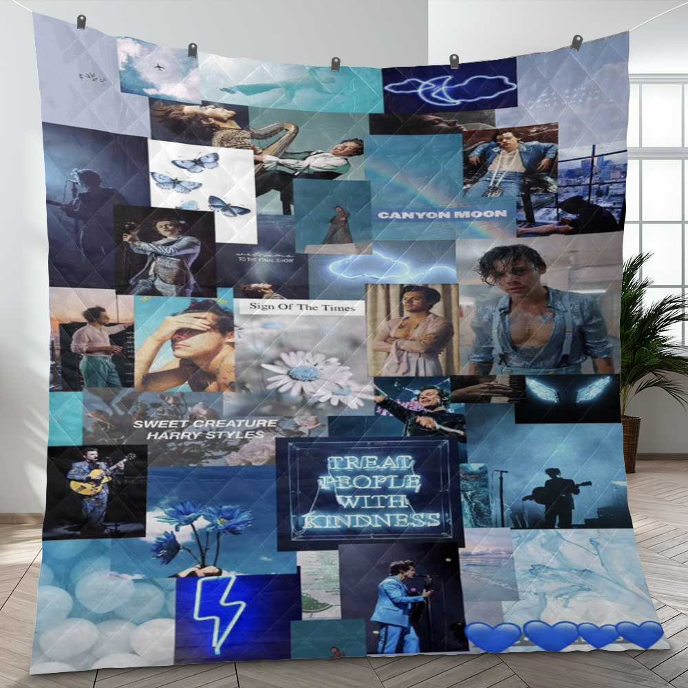 Harry Styles Fine Line Blue Ver8 Thank You For The Memories Christmas Gifts Lover Blanket Harry Styles Fine Line Blue Ver8 Thank You For The Memories Christmas Gifts Lover Blanket