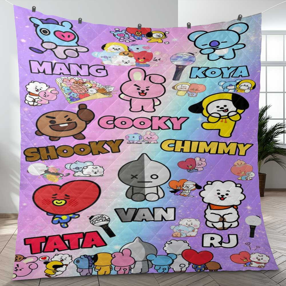 BTS BT21 Bangtan Army Fan Art Cartoon So Cute Ver22 Gift Lover Blanket BTS BT21 Bangtan Army Fan Art Cartoon So Cute Ver22 Gift Lover Blanket