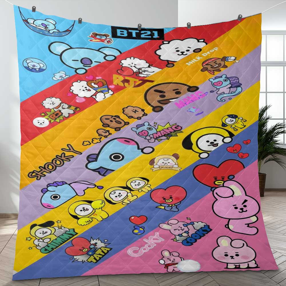 BTS BT21 Bangtan Army Fan Art Cartoon So Cute Ver28 Gift Lover Blanket BTS BT21 Bangtan Army Fan Art Cartoon So Cute Ver28 Gift Lover Blanket