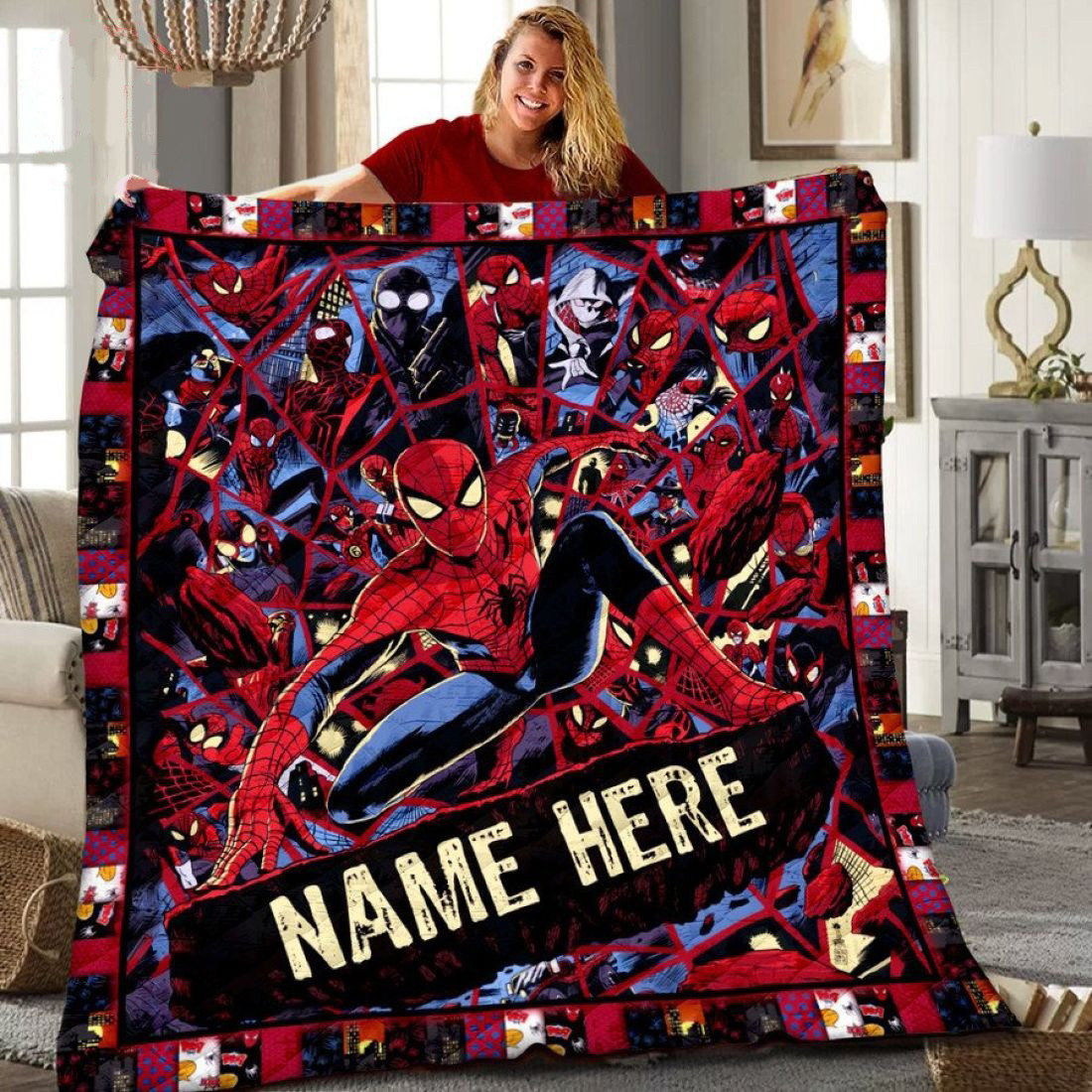 Spiderman Dark Personalized Blanket Spiderman Dark Personalized Blanket