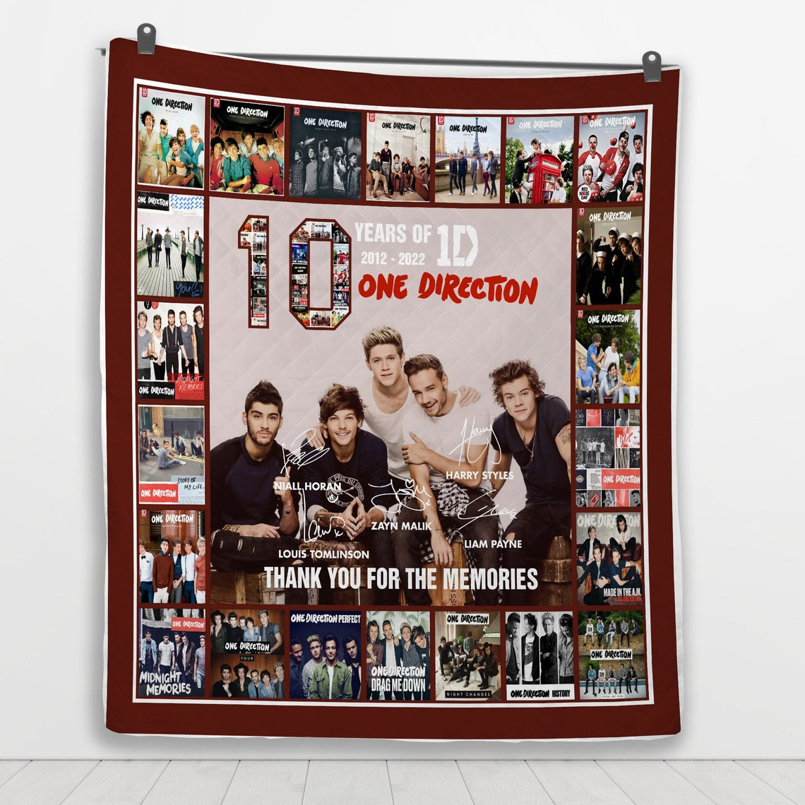 One Direction 10 Years Fleece Blanket One Direction 10 Years Fleece Blanket