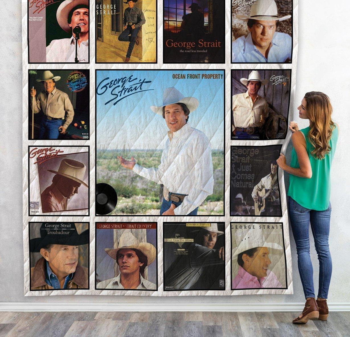 George Strait Album Music Thank You For The Memories 8K836 Gift Lover Blanket II0 George Strait Album Music Thank You For The Memories 8K836 Gift Lover Blanket II0