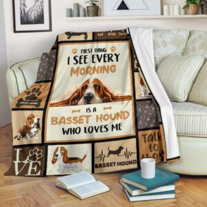 First Thing I See Every Morning Basset Hound Fleece Blanket