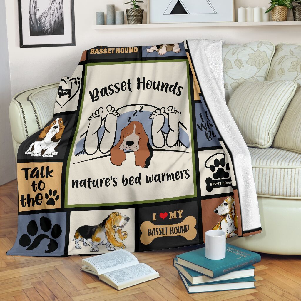 Basset Hounds Natures Bed Warmers Fleece Blanket Basset Hounds Natures Bed Warmers Fleece Blanket