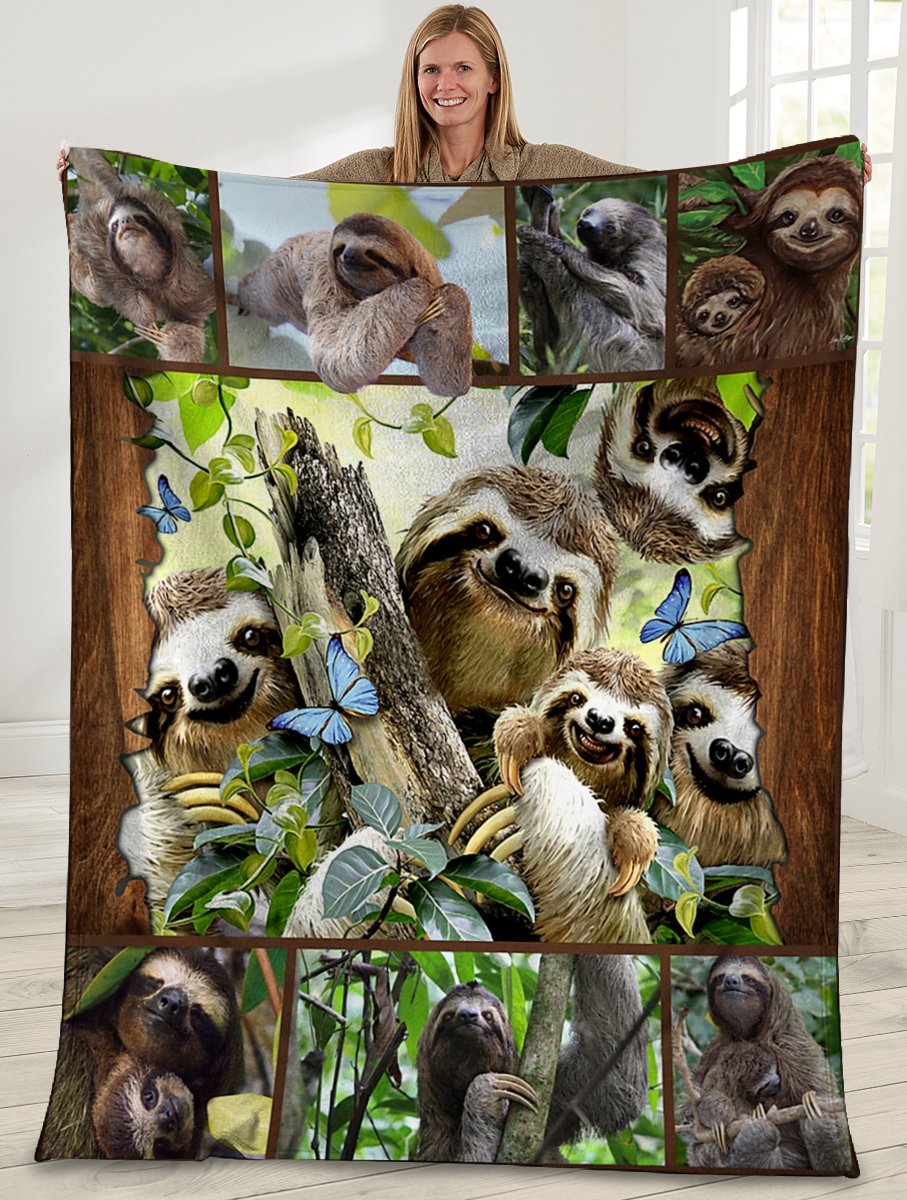 Cute Sloths Ultra Soft Cozy Plush Fleece Blanket Cute Sloths Ultra Soft Cozy Plush Fleece Blanket