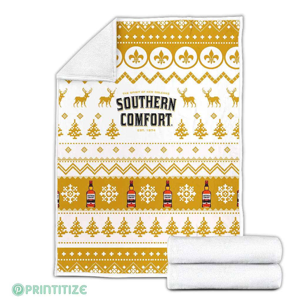 Southern Comfort Ugly Xmas Whisky Fleece Blanket Southern Comfort Ugly Xmas Whisky Fleece Blanket