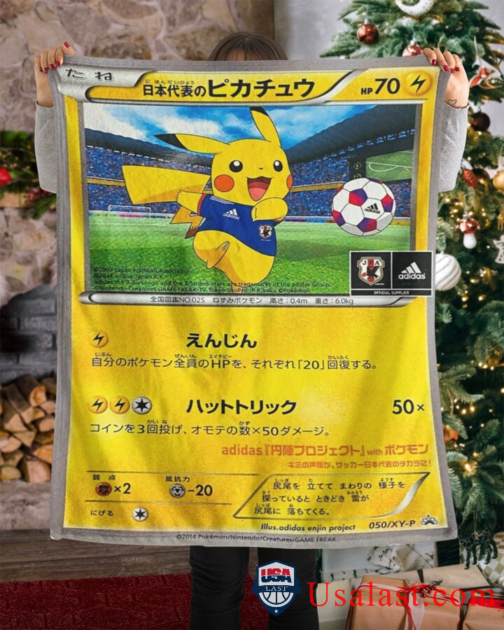 Adidas Pokemon Pikachu Soccer Fleece Blanket Adidas Pokemon Pikachu Soccer Fleece Blanket
