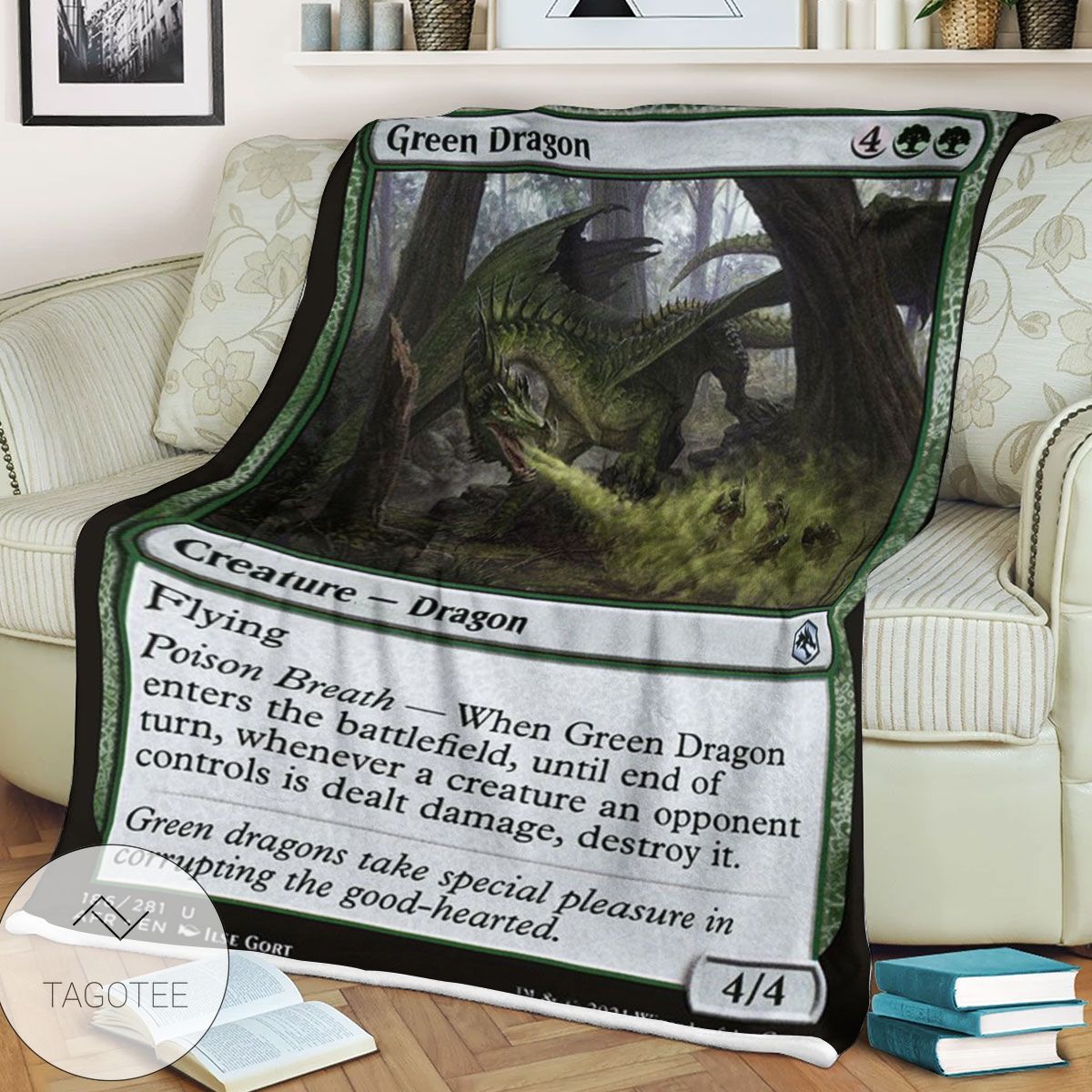 Afr 186 Green Dragon Magic The Gathering Mtg Blanket Afr 186 Green Dragon Magic The Gathering Mtg Blanket