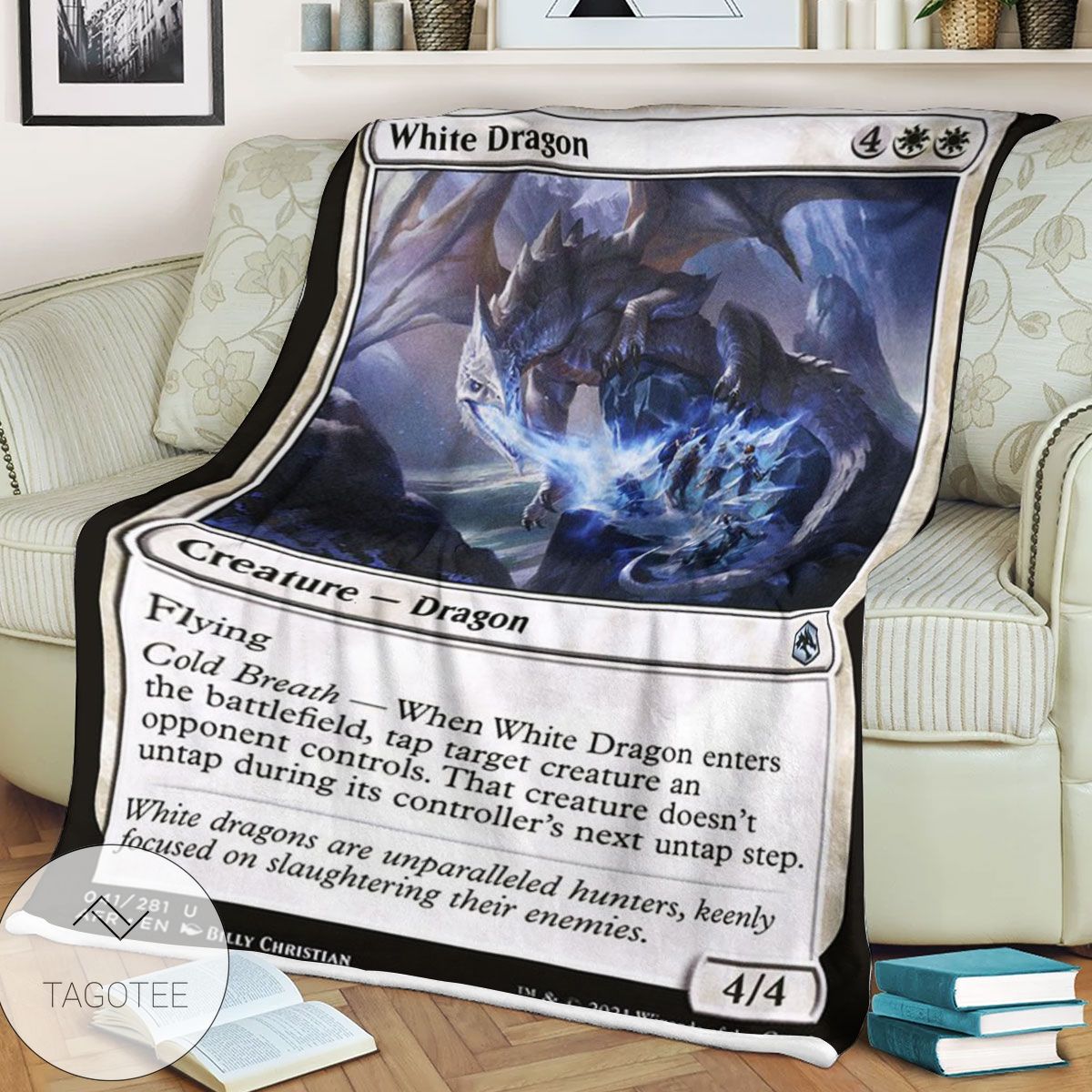 Afr White Dragon Magic The Gathering Mtg Blanket Afr White Dragon Magic The Gathering Mtg Blanket