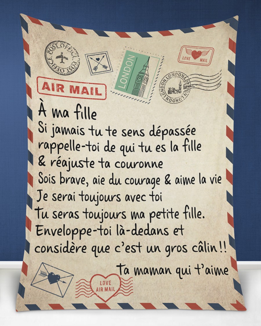Air Mail To My Daughter From Your Mom Who Loves You Fleece Blanket Air Mail To My Daughter From Your Mom Who Loves You Fleece Blanket