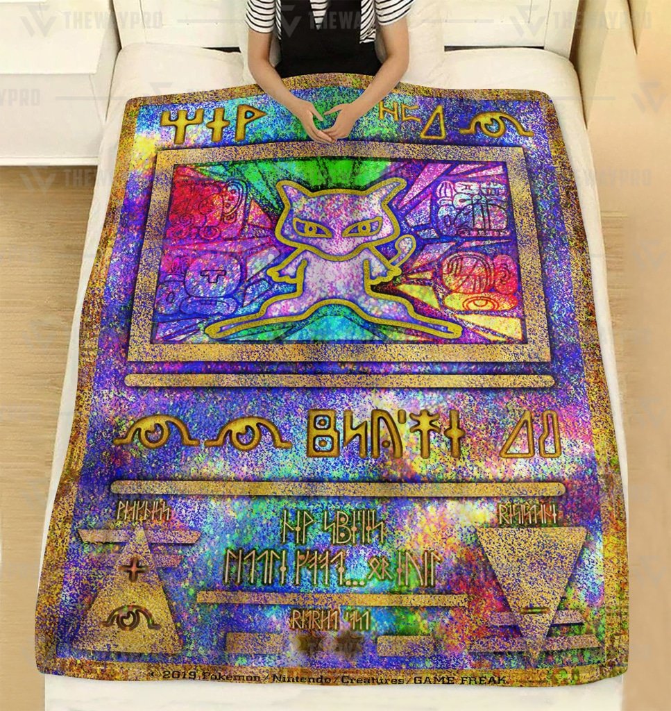 Ancient Mew Holo Pokemon Fleece Blanket Ancient Mew Holo Pokemon Fleece Blanket