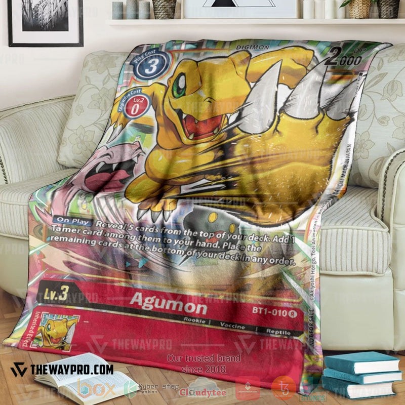 Anime Digimon Agumon Soft Blanket Anime Digimon Agumon Soft Blanket