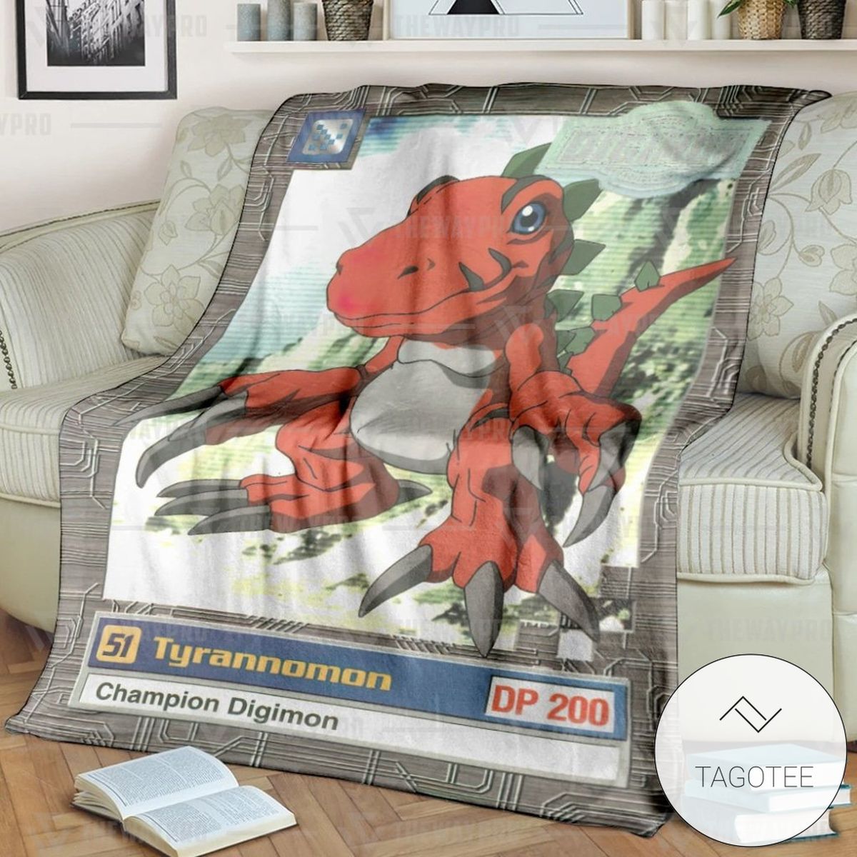 Anime Digimon Tyrannomon Series 2 Custom Soft Blanket Anime Digimon Tyrannomon Series 2 Custom Soft Blanket