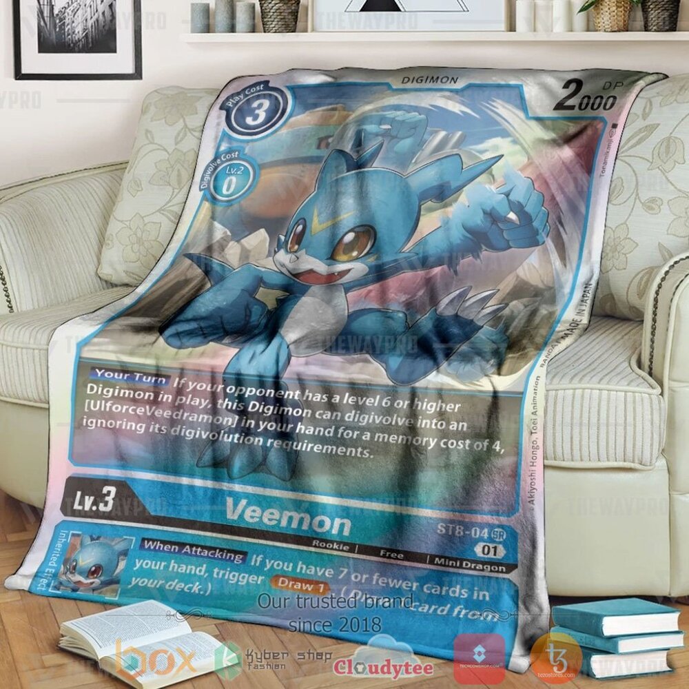 Anime Digimon Veemon Custom Soft Blanket 2 Anime Digimon Veemon Custom Soft Blanket 2