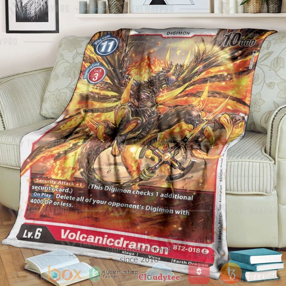 Anime Digimon Volcanicdramon Custom Soft Blanket Anime Digimon Volcanicdramon Custom Soft Blanket