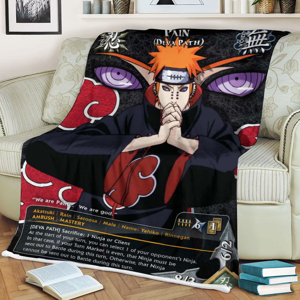 Anime Naruto Pain Sherpa Blanket Anime Naruto Pain Sherpa Blanket