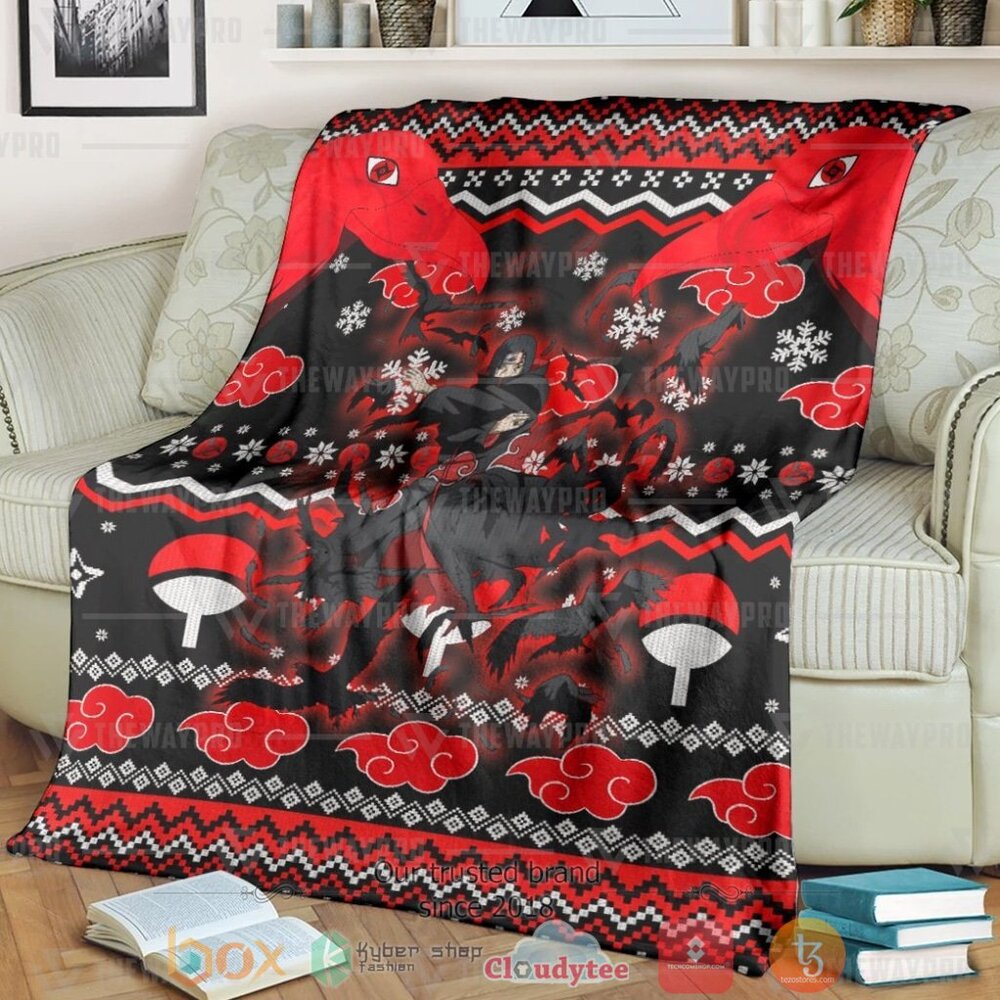 Anime Naruto Shippuden Itachi Summoning Crow Christmas Ugly Custom Soft Blanket Anime Naruto Shippuden Itachi Summoning Crow Christmas Ugly Custom Soft Blanket