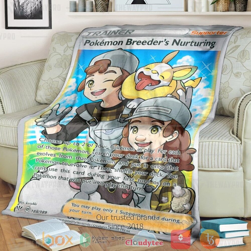 Anime Pkm Breeders Nurturing Trainer Custom Soft Blanket Anime Pkm Breeders Nurturing Trainer Custom Soft Blanket