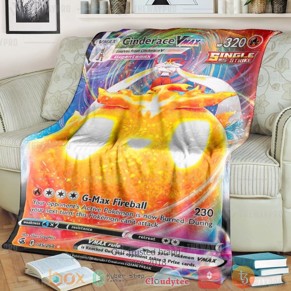 Anime Pkm Cinderace Vmax Fusion Strike Custom Soft Blanket Anime Pkm Cinderace Vmax Fusion Strike Custom Soft Blanket