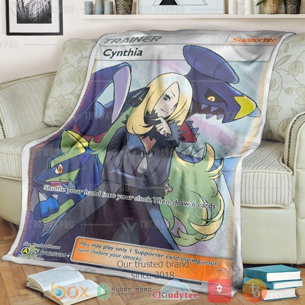 Anime Pkm Cynthia Trainer Custom Soft Blanket Anime Pkm Cynthia Trainer Custom Soft Blanket