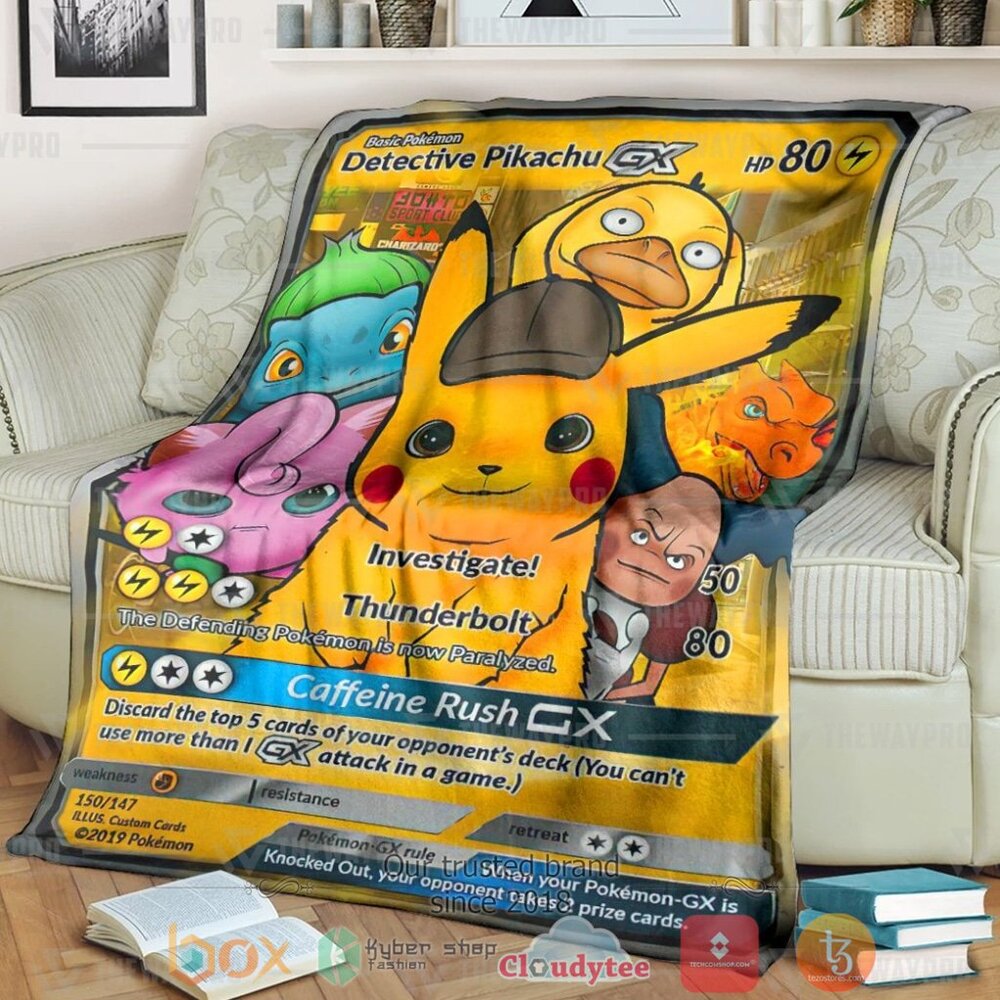 Anime Pkm Detective Pikachu And Friends Gx Custom Soft Blanket Anime Pkm Detective Pikachu And Friends Gx Custom Soft Blanket