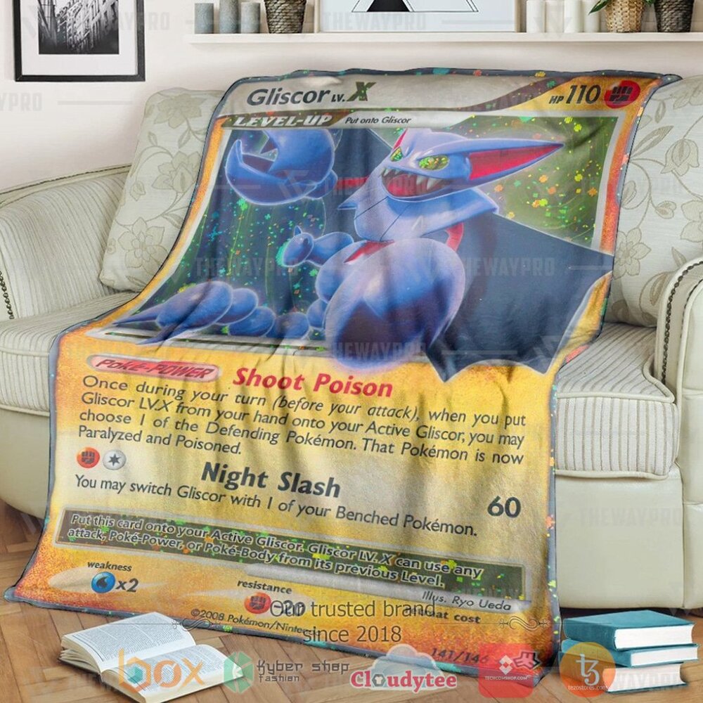 Anime Pkm Gliscor Lv X Legends Awakened Custom Soft Blanket Anime Pkm Gliscor Lv X Legends Awakened Custom Soft Blanket