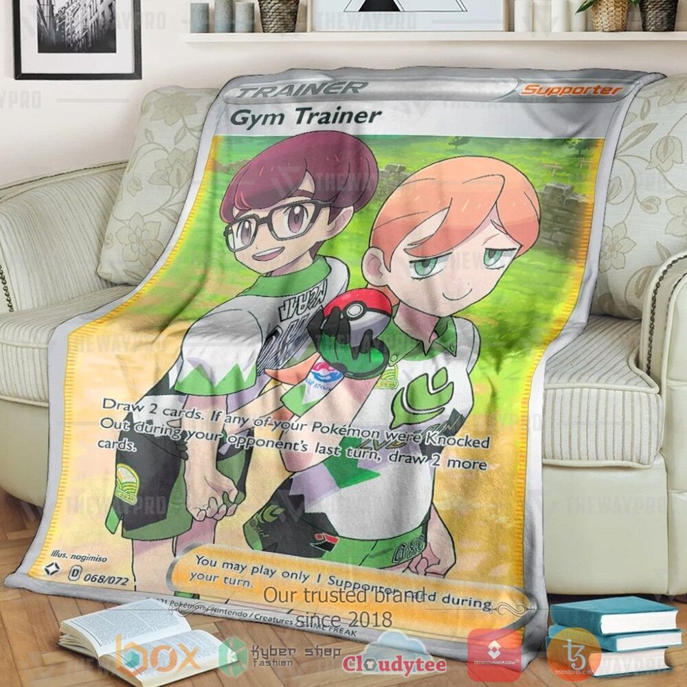 Anime Pkm Gym Trainer Custom Soft Blanket Anime Pkm Gym Trainer Custom Soft Blanket