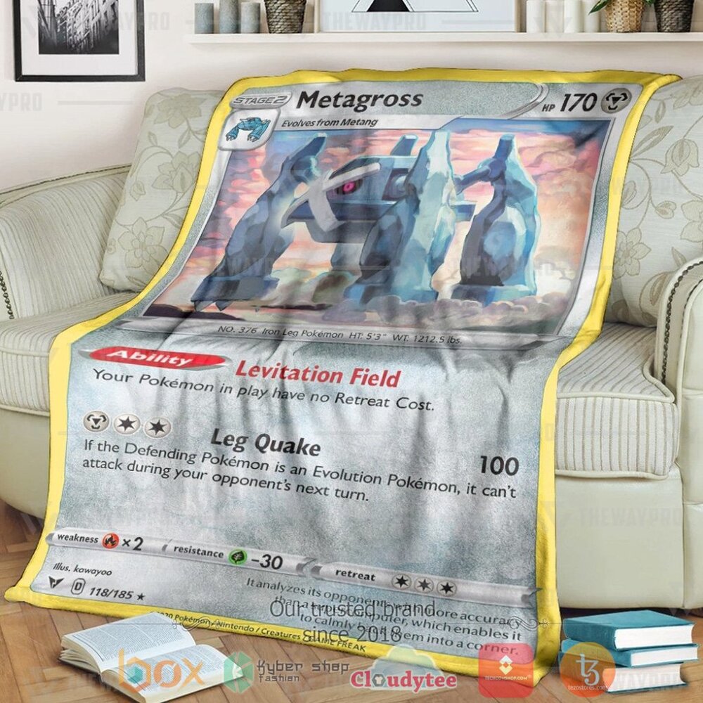 Anime Pkm Metagross Vivid Voltage Custom Soft Blanket Anime Pkm Metagross Vivid Voltage Custom Soft Blanket