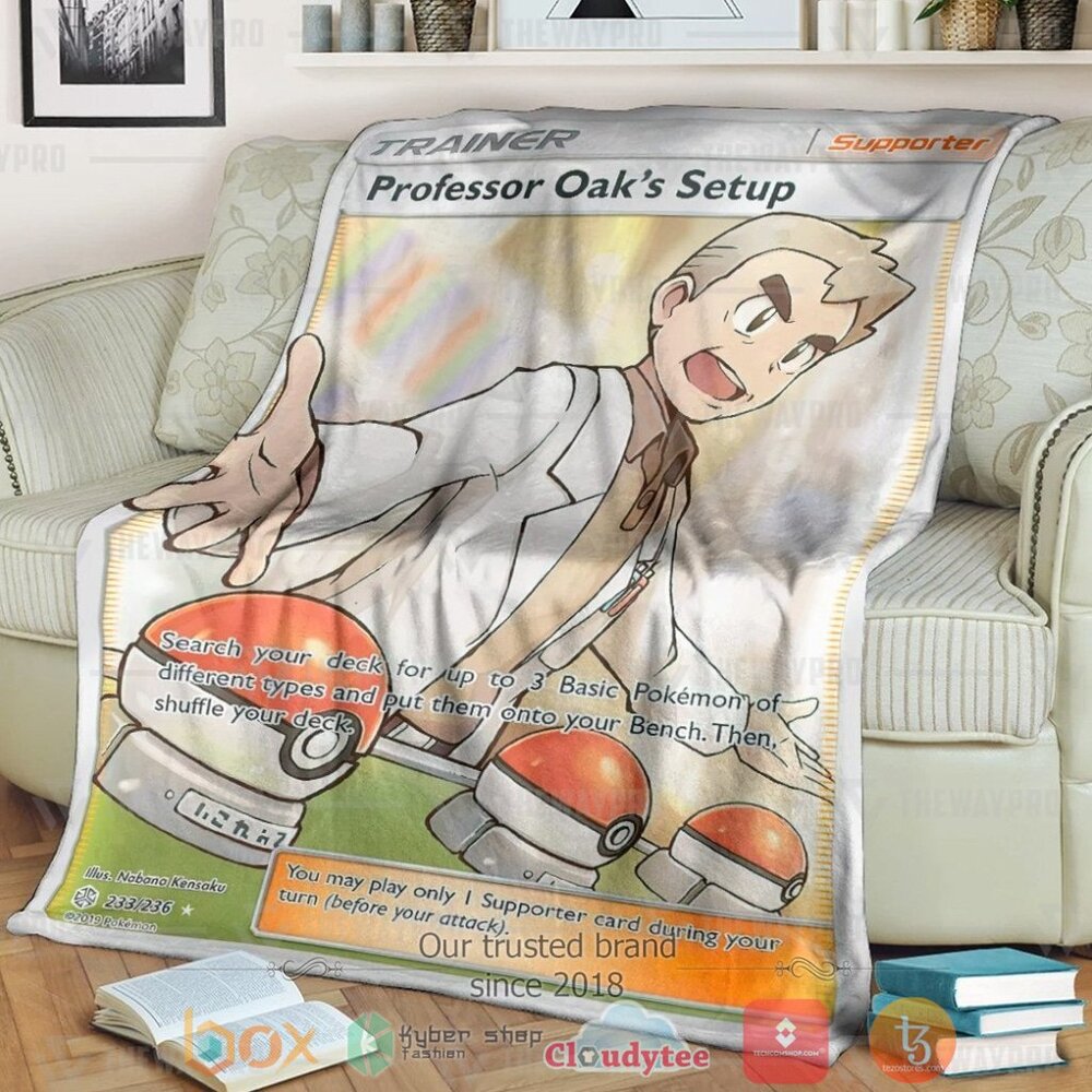 Anime Pkm Professor Oaks Setup Trainer Custom Soft Blanket Anime Pkm Professor Oaks Setup Trainer Custom Soft Blanket