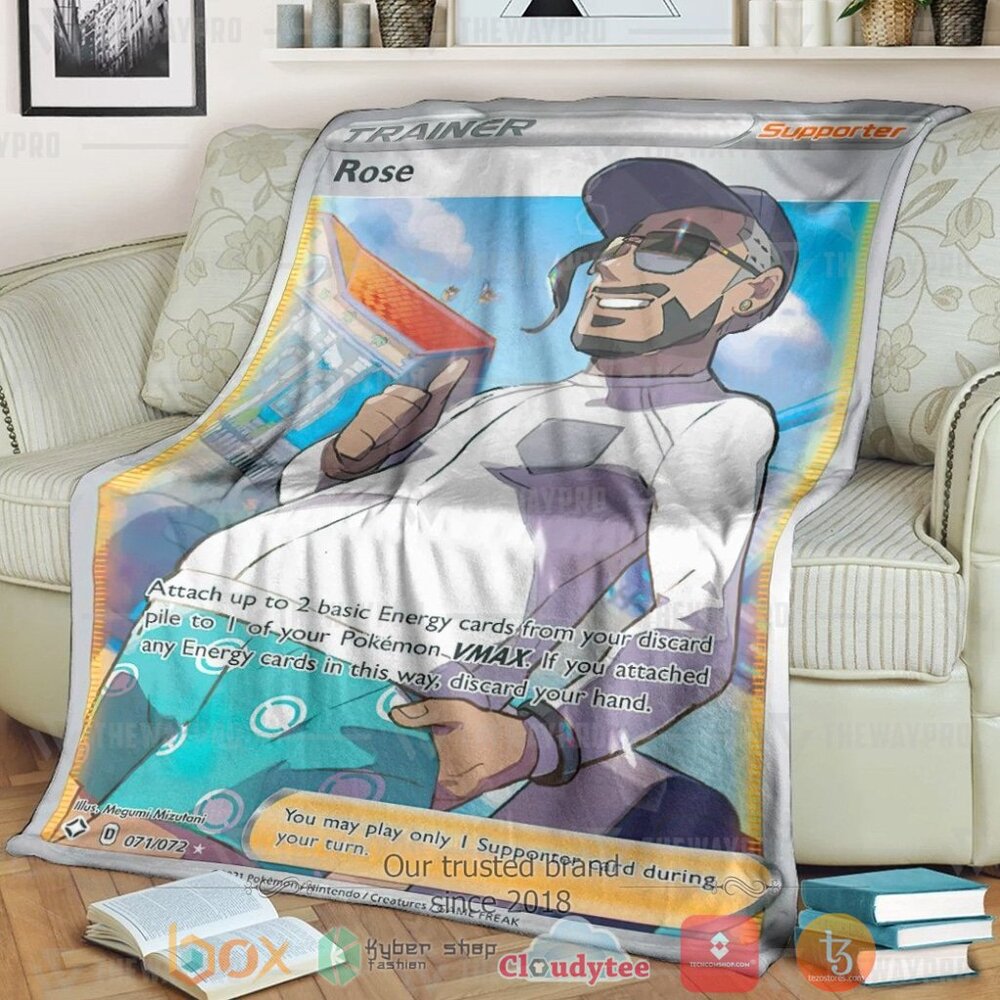 Anime Pkm Rose Shining Fates Trainer Custom Soft Blanket Anime Pkm Rose Shining Fates Trainer Custom Soft Blanket