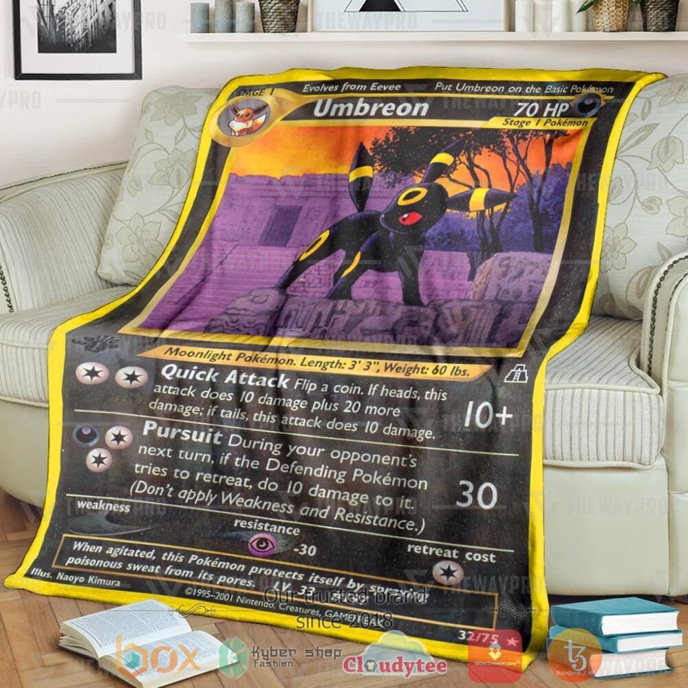 Anime Pkm Umbreon Neo Discovery Custom Soft Blanket Anime Pkm Umbreon Neo Discovery Custom Soft Blanket