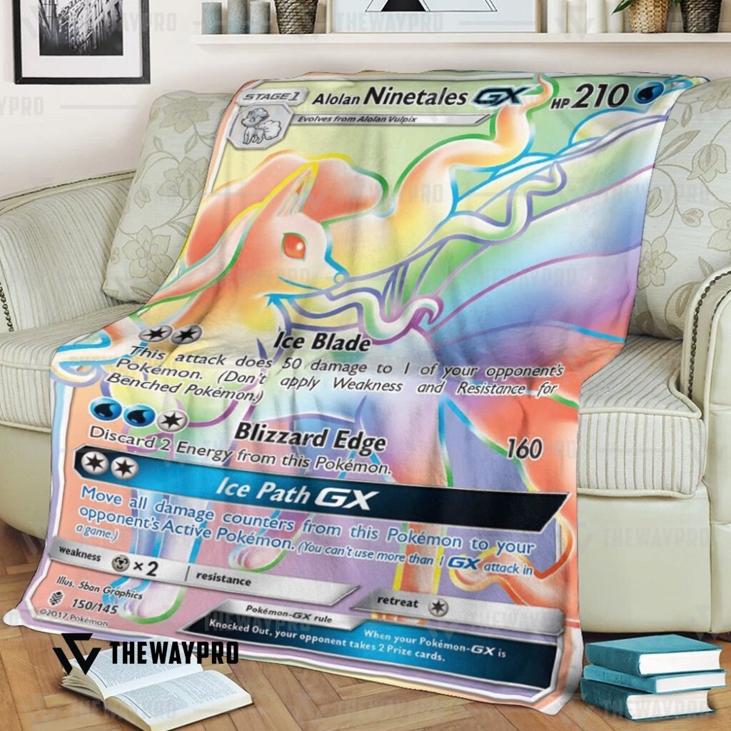 Anime Pokemon Alolan Ninetales Gx Guardians Rising Custom Blanket 2 Anime Pokemon Alolan Ninetales Gx Guardians Rising Custom Blanket 2