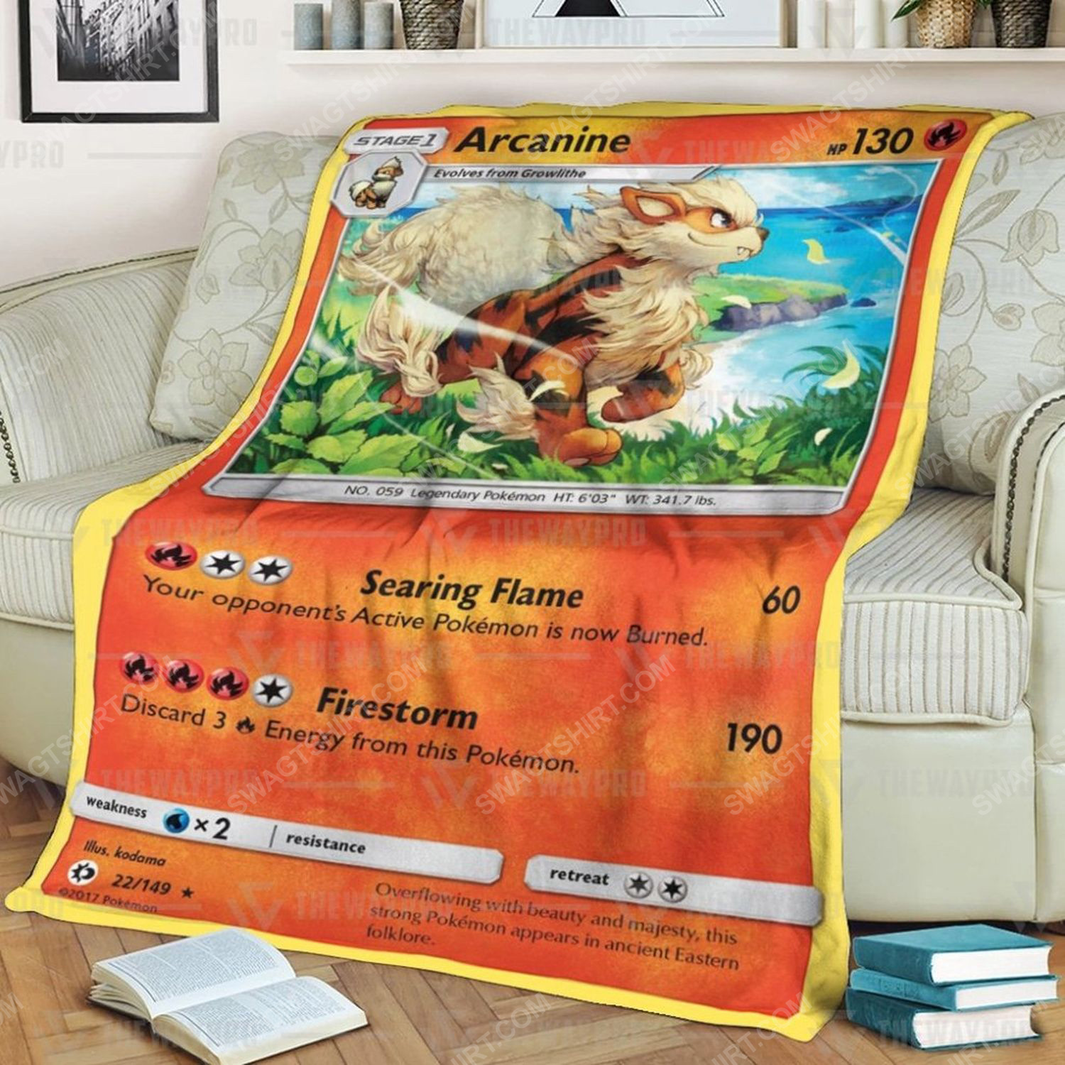 Anime Pokemon Arcanine Full Print Soft Blanket Anime Pokemon Arcanine Full Print Soft Blanket