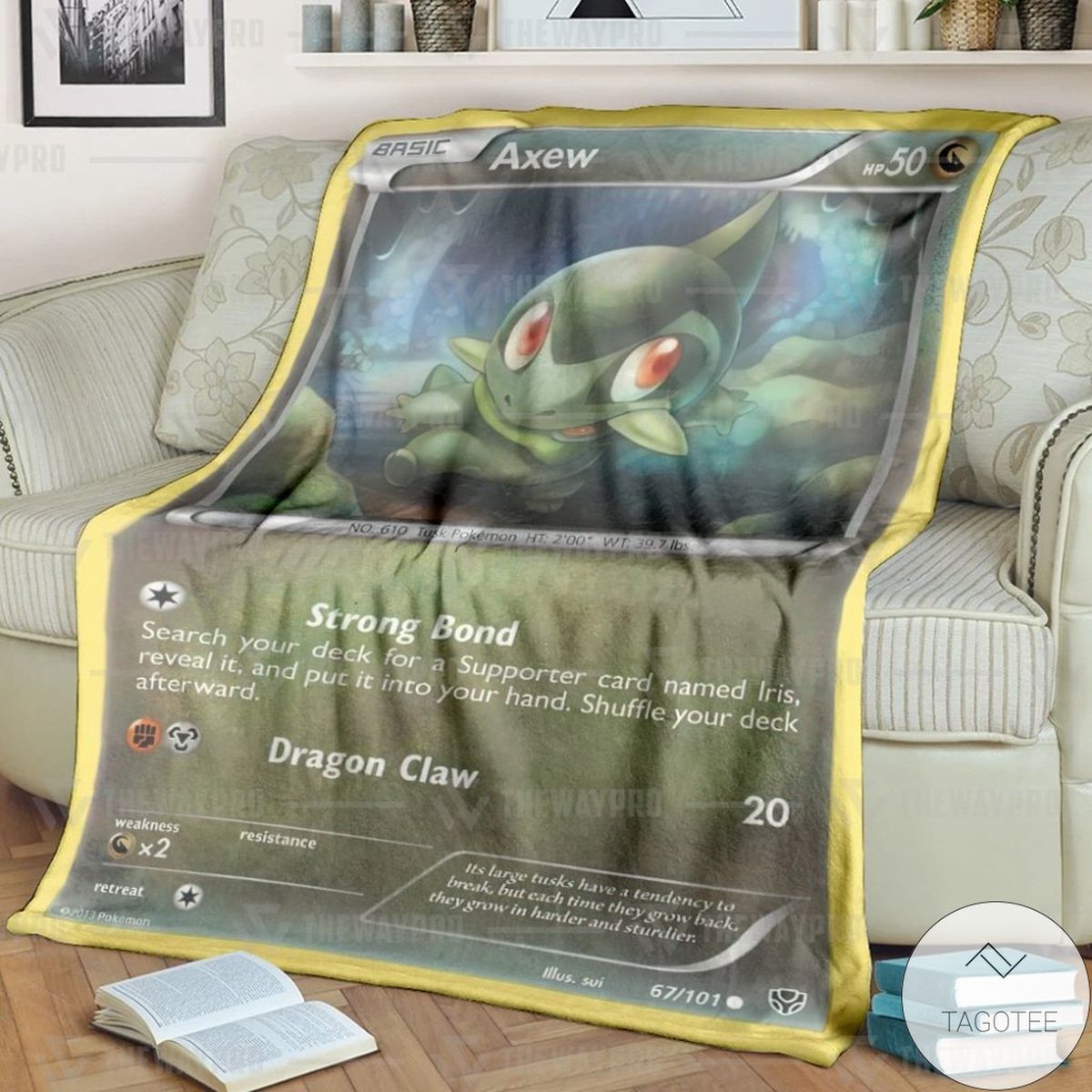 Anime Pokemon Axew Custom Blanket Anime Pokemon Axew Custom Blanket