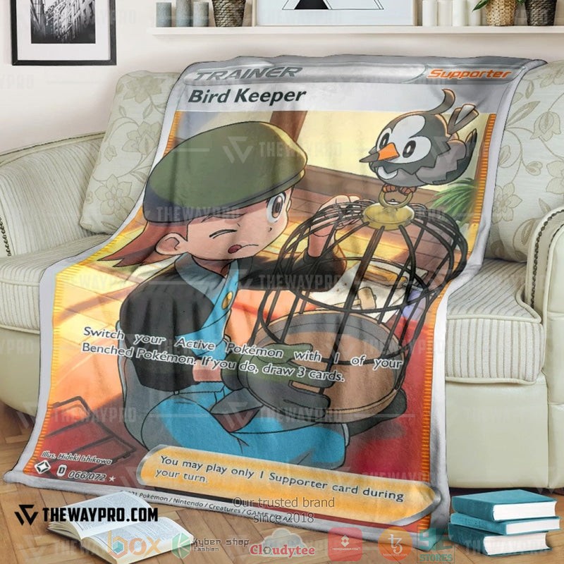 Anime Pokemon Bird Keeper Shining Fates Trainer Soft Blanket Anime Pokemon Bird Keeper Shining Fates Trainer Soft Blanket