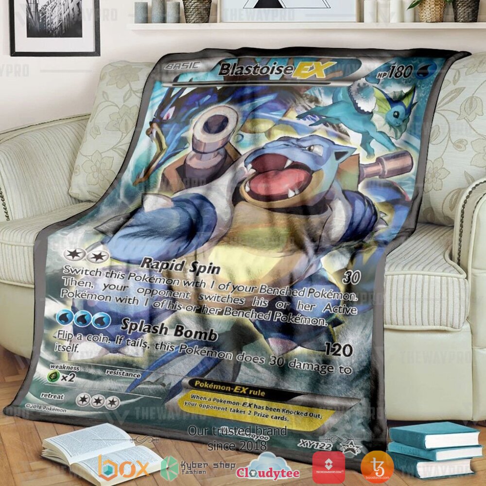 Anime Pokemon Blastoise Ex Xy Promos Soft Blanket Anime Pokemon Blastoise Ex Xy Promos Soft Blanket