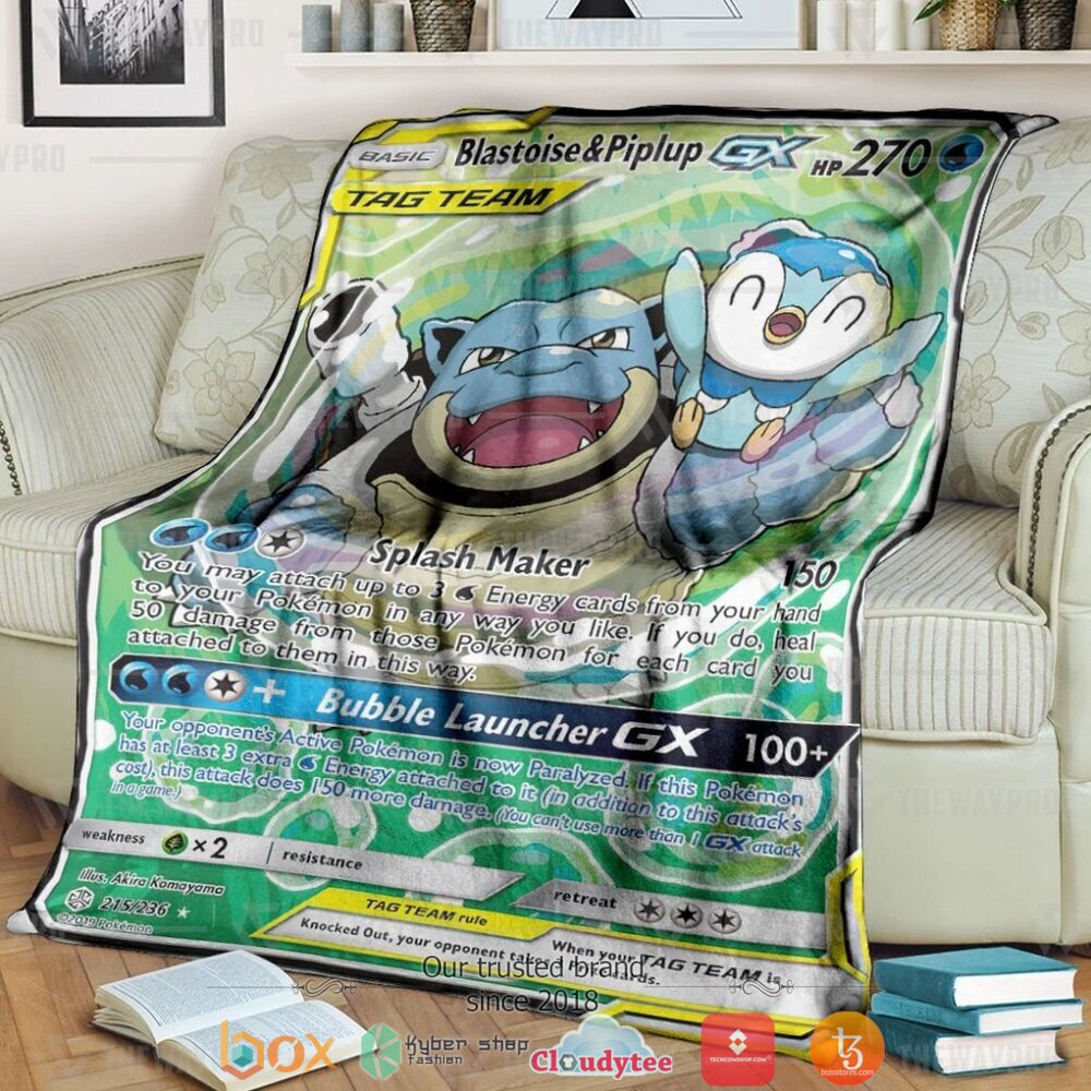 Anime Pokemon Blastoise Piplup Gx Cosmic Eclipse Soft Blanket Anime Pokemon Blastoise Piplup Gx Cosmic Eclipse Soft Blanket