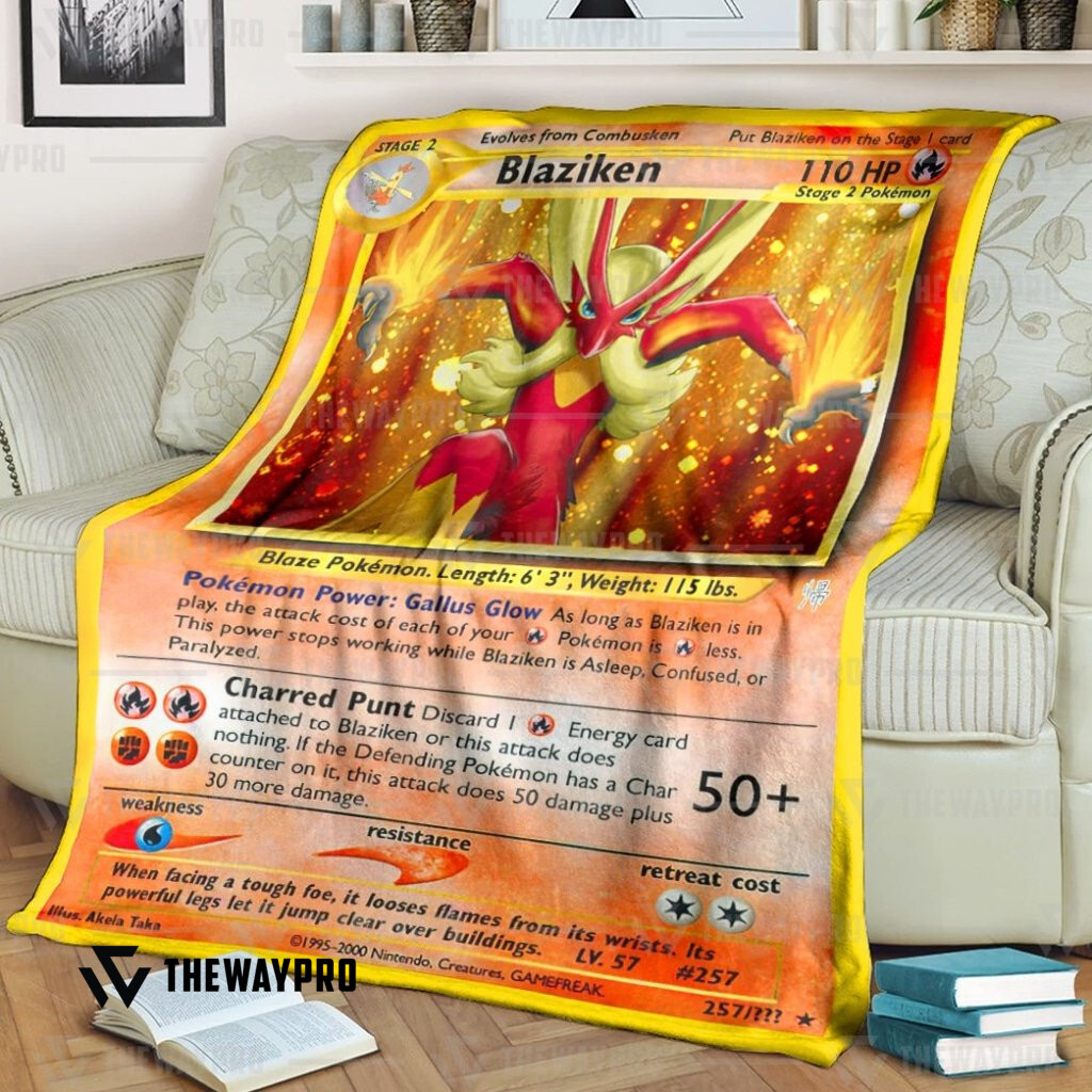 Anime Pokemon Blaziken Custom Soft Blanket Anime Pokemon Blaziken Custom Soft Blanket