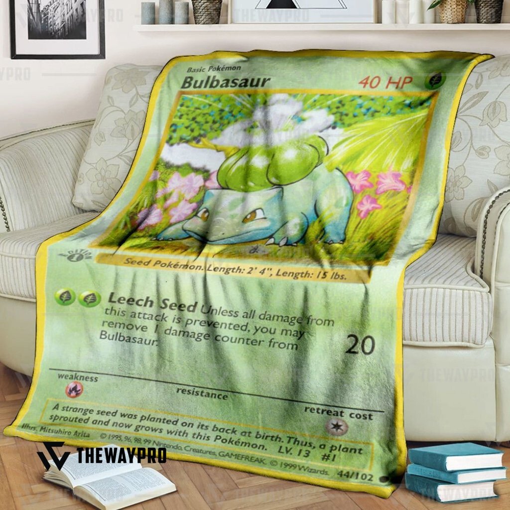 Anime Pokemon Bulbasaur 1St Edition Blanket Anime Pokemon Bulbasaur 1St Edition Blanket