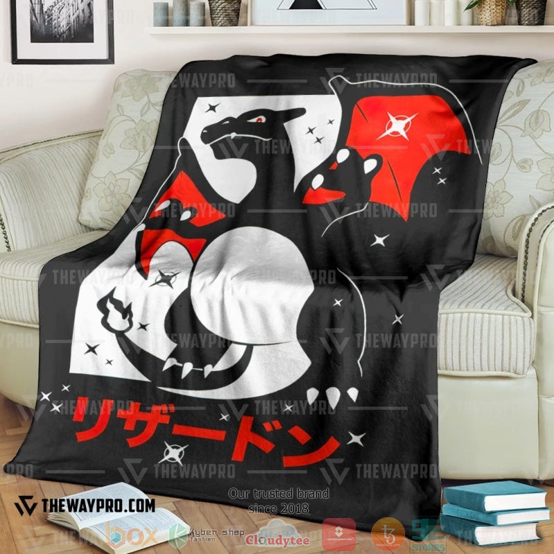 Anime Pokemon Charizard Black Red Soft Blanket Anime Pokemon Charizard Black Red Soft Blanket