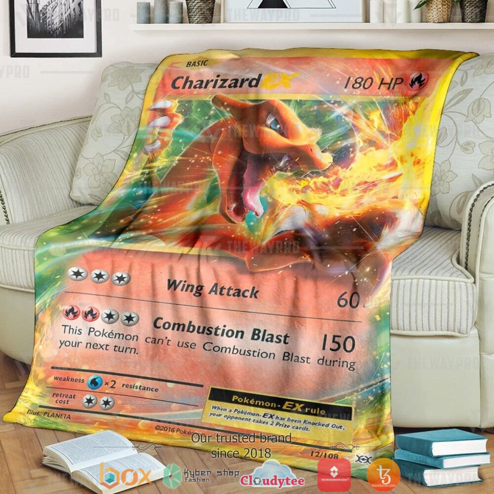 Anime Pokemon Charizard Ex Evolutions Soft Blanket Anime Pokemon Charizard Ex Evolutions Soft Blanket