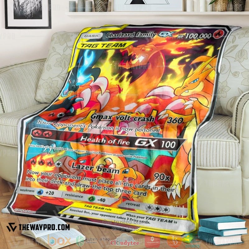 Anime Pokemon Charizard Family Mega Shadow Vmax Soft Blanket Anime Pokemon Charizard Family Mega Shadow Vmax Soft Blanket