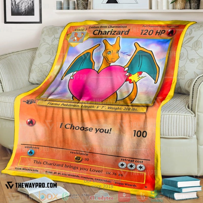 Anime Pokemon Charizard I Choose You Soft Blanket Anime Pokemon Charizard I Choose You Soft Blanket