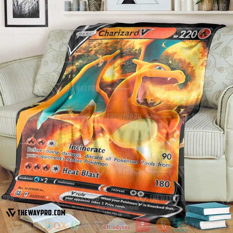 Anime Pokemon Charizard V 2022 Soft Blanket Anime Pokemon Charizard V 2022 Soft Blanket