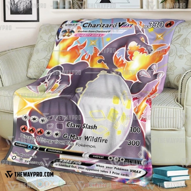 Anime Pokemon Charizard Vmax Shining Fates Blanket 2 Anime Pokemon Charizard Vmax Shining Fates Blanket 2