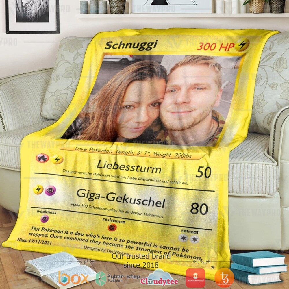 Anime Pokemon Couple Personalized Soft Blanket Anime Pokemon Couple Personalized Soft Blanket